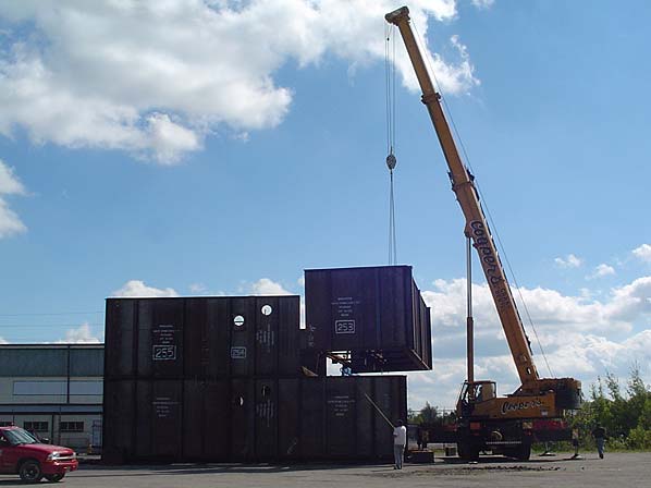 Coal SCR lifted into place with a crane at our Brantford, Ontario Location